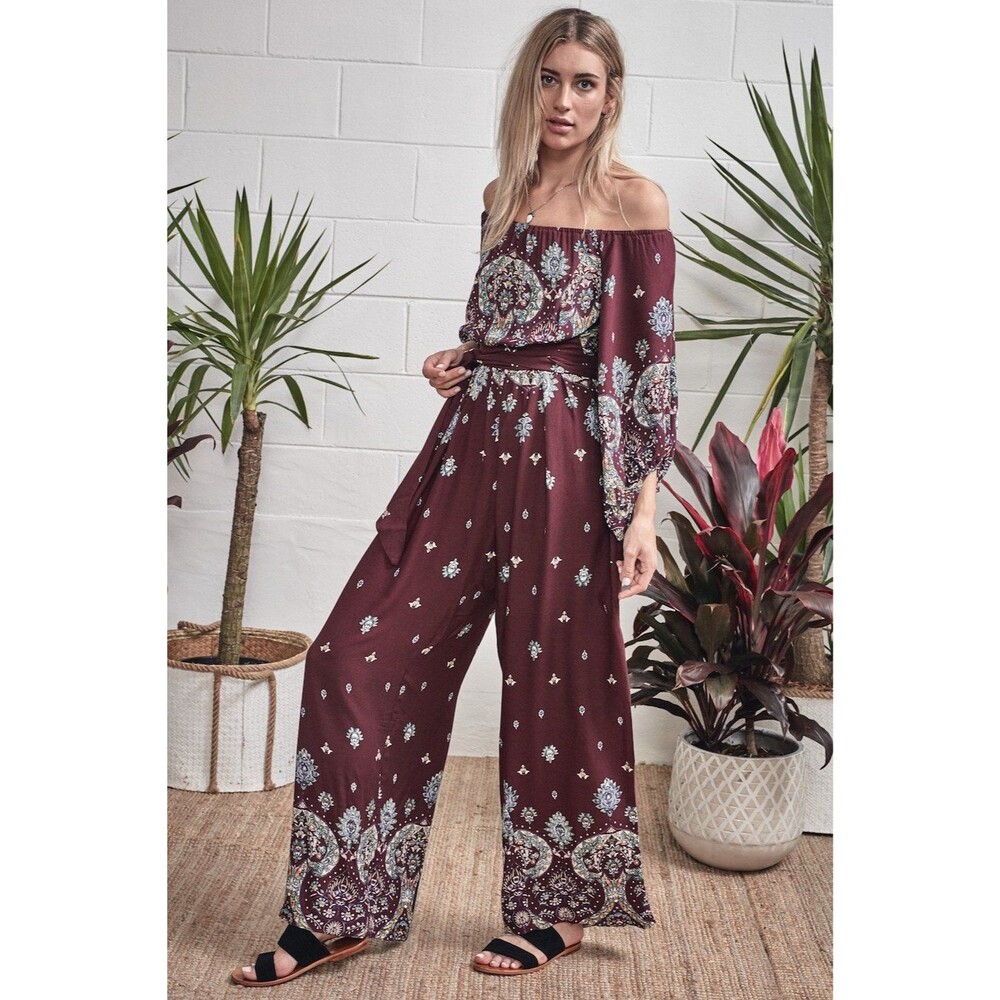 Jaase Amazon  Golden Temple Off The Shoulder Jumpsuit